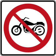 «Движение мотоциклов запрещено» (Квебек)