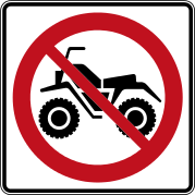 «Движение мотовездеходов запрещено» (Квебек)