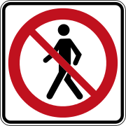«Движение пешеходов запрещено» (Квебек)