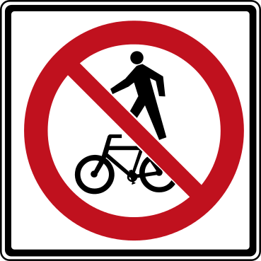 «Движение пешеходов и велосипедов запрещено» (Онтарио)