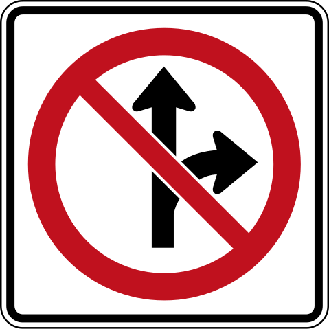 «Движение прямо или направо запрещено» (Онтарио)