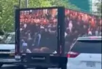 Грузовик с антиисламскими видео