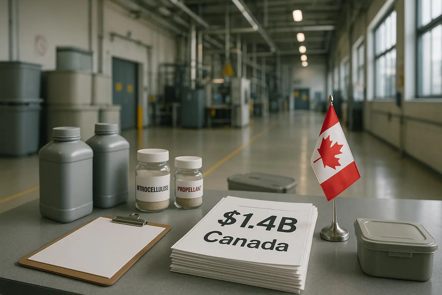 Документы об инвестициях Канады $1,4 млрд на фоне светлого цеха и образцов сырья для производства
