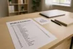 Таблица мирового рейтинга стран на столе в офисе, где аккуратно выделена позиция Канады, дневной свет