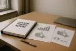 Папка с обезличенным отчётом о трассировке оружия и графиками на столе в офисе, дневной свет